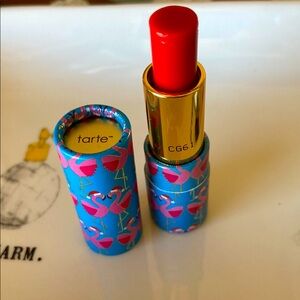 🆕 Tarte Red Lipstick with Flamingo Design